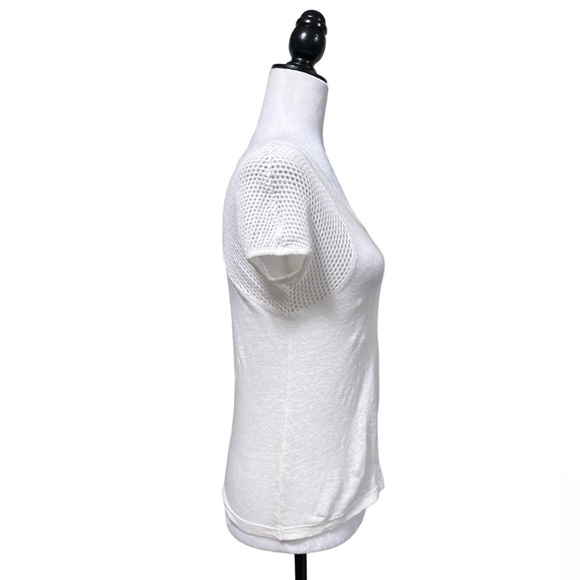 Marc by Marc Jacobs Texture Tee Linen Top in Marshmallow - Picture 3 of 9